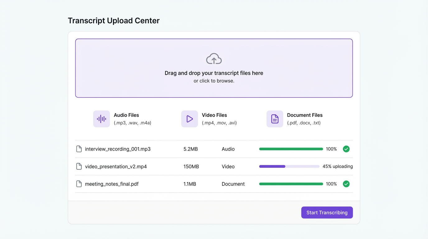 File upload interface